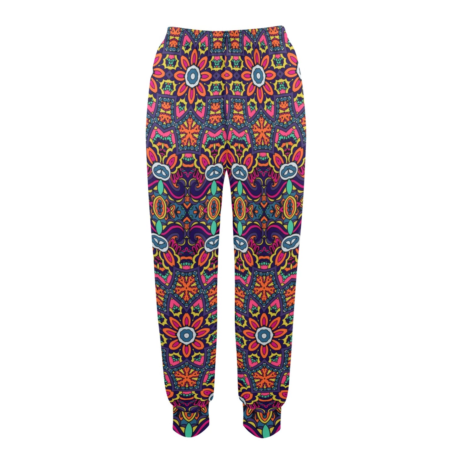 Ethnic Flower Style Print Pattern Women's Casual Track Pants