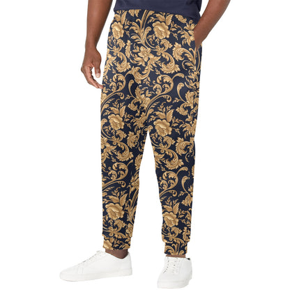 Baroque Golden Pattern Print Design 03 Men's Casual Track Pants