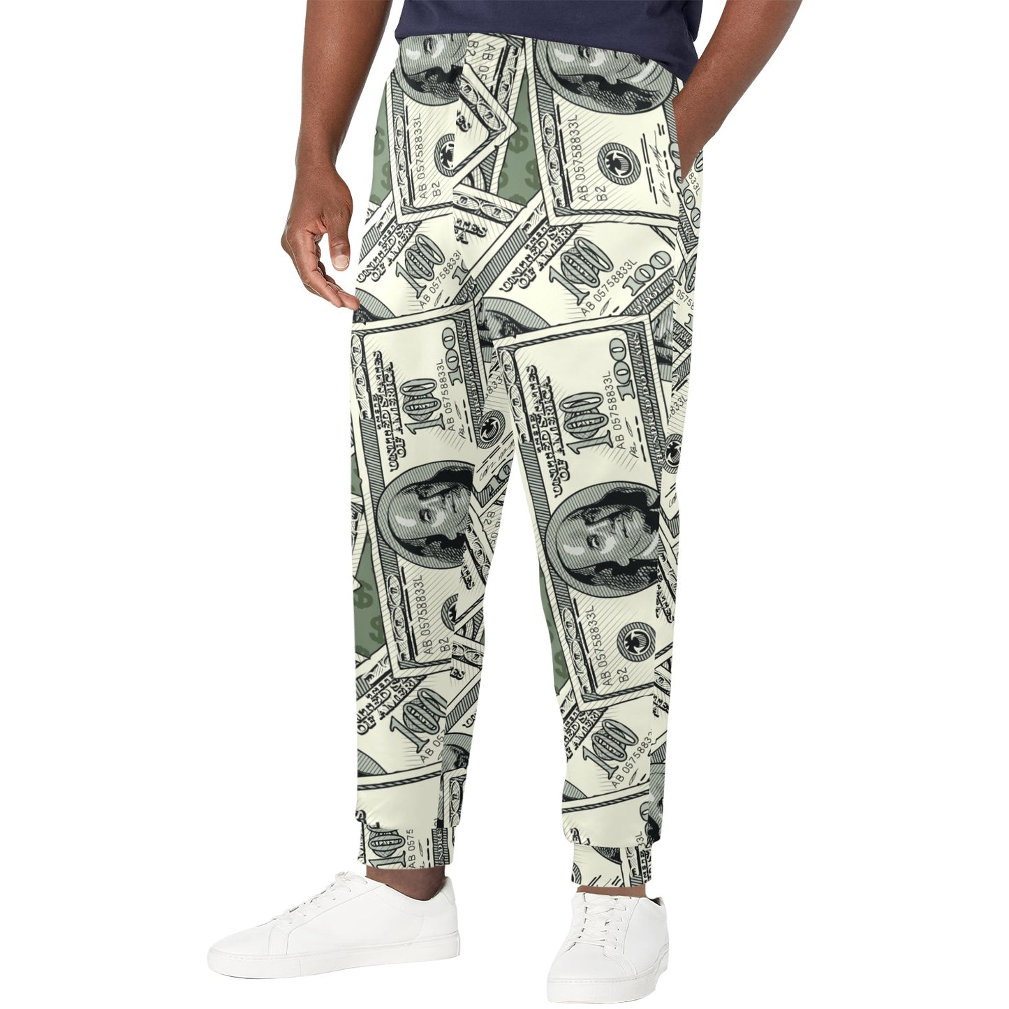 Dollar Design Print Pattern JJ0120 Men's Casual Track Pants