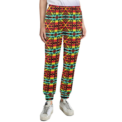 Kente Red Design African Print Women's Casual Track Pants