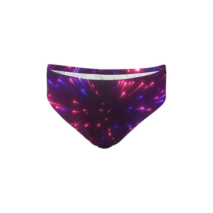 Celestial Purple Blue Neon Speed Light Men's Swimming Briefs