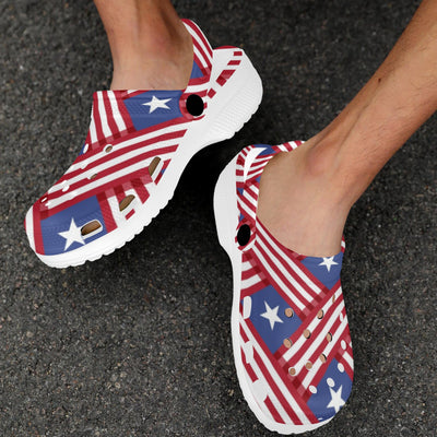 American flag Pattern Unisex Clogs Shoes