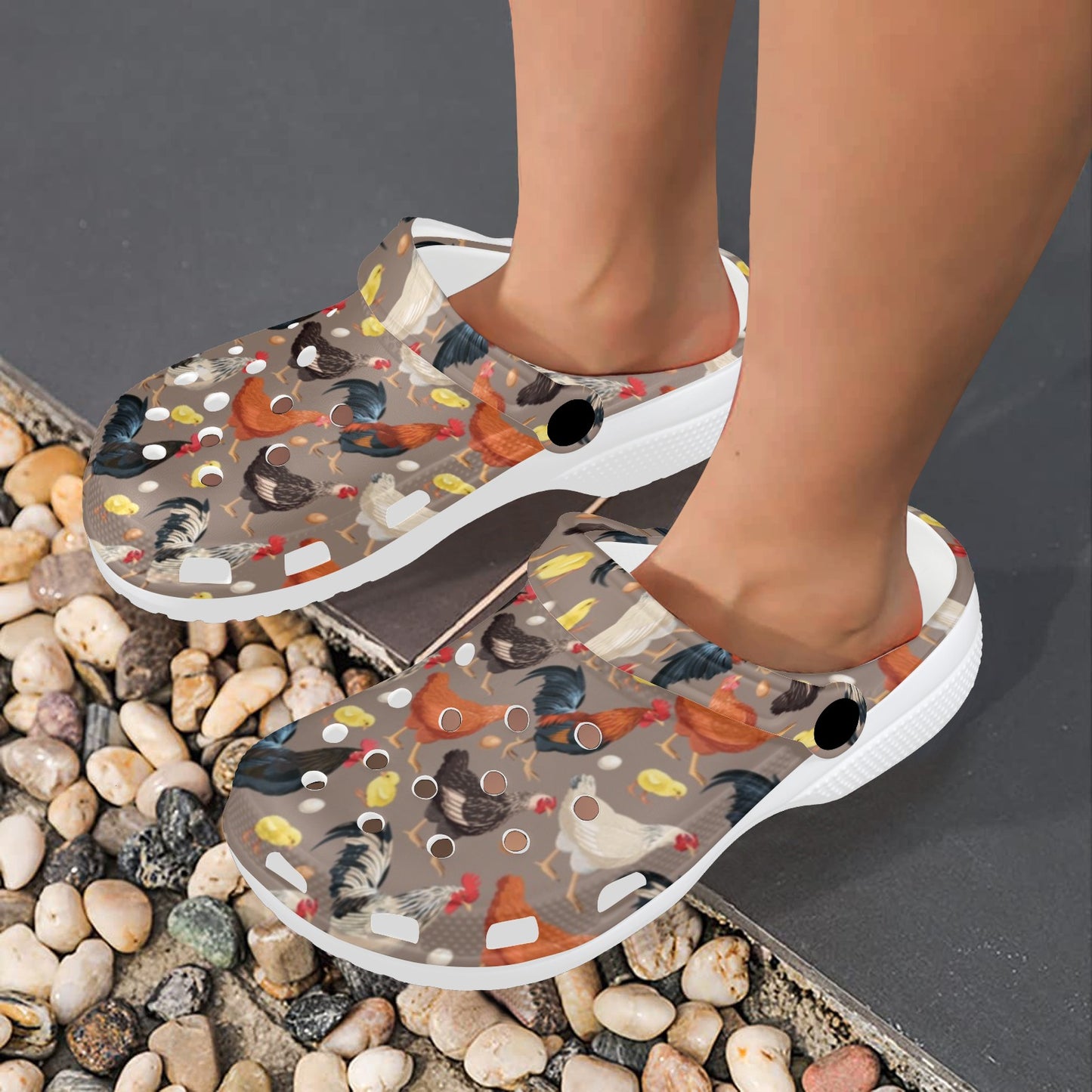 Chicken Evolution Pattern Unisex Clogs Shoes