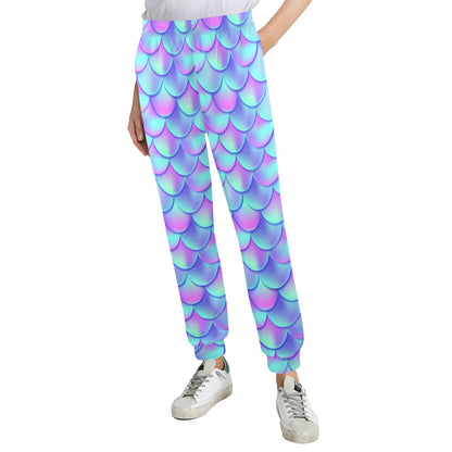Mermaid Tail Design Print Pattern Women's Casual Track Pants