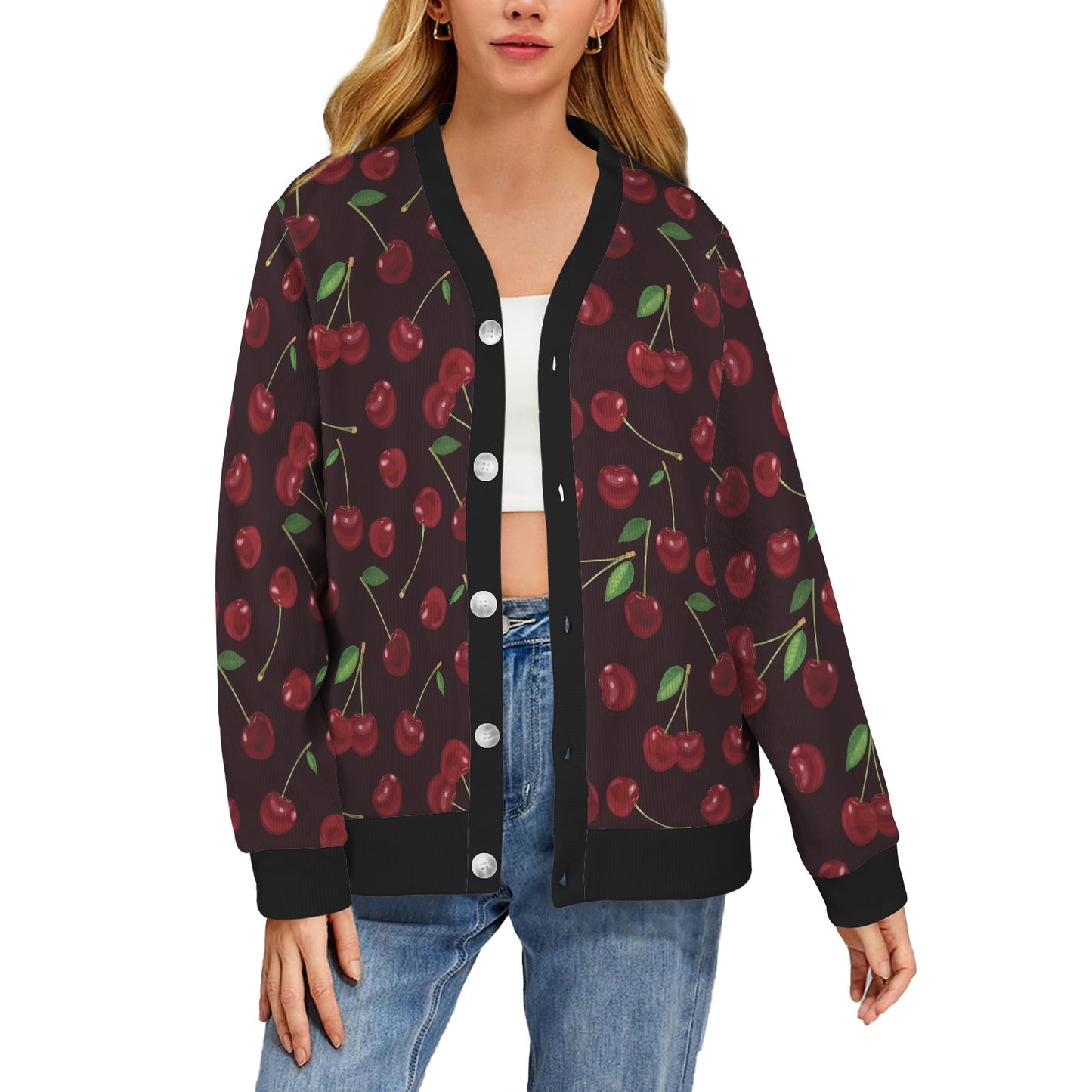Cherry Fresh Pattern Women's Cardigan