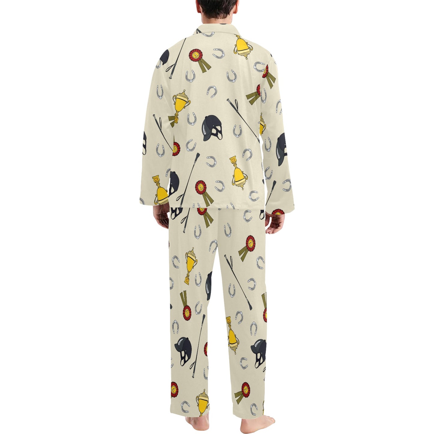 Equestrian Horseshoe Equipment Men's Long Pajama Set