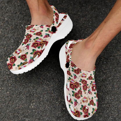 Old School Tattoo Rose Pattern Unisex Clogs Shoes