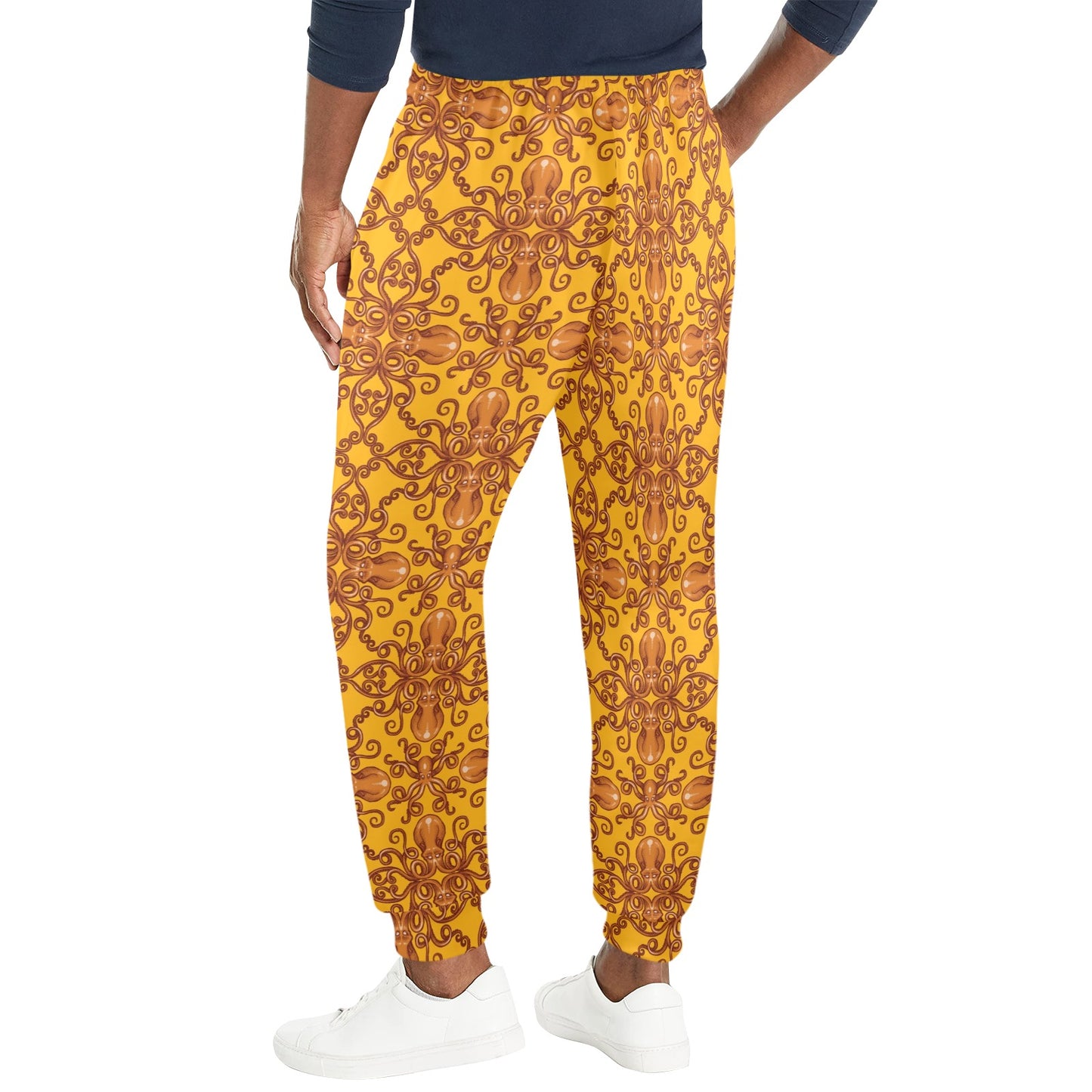 Octopus Background Design Print Men's Casual Track Pants