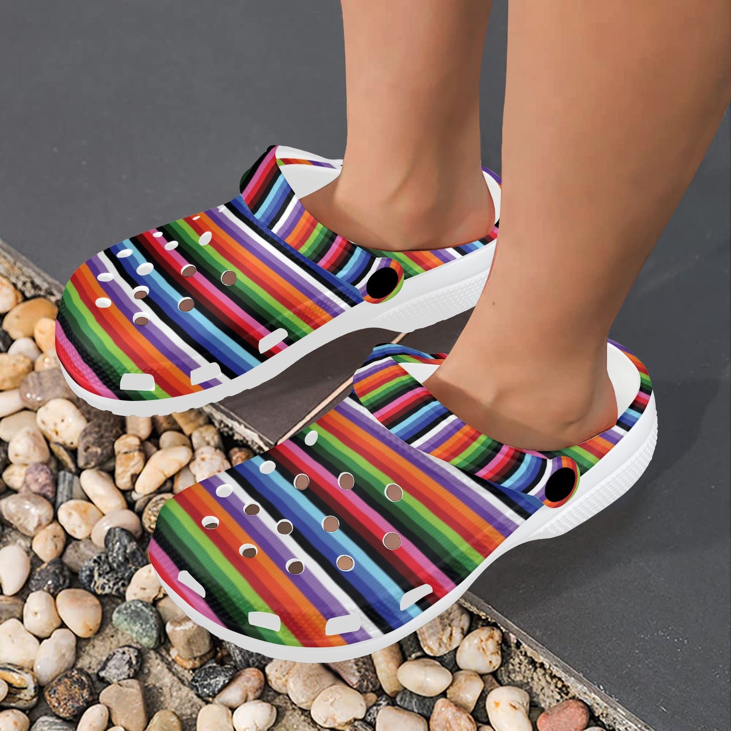Serape Design Unisex Clogs Shoes