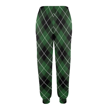 Plaid Green Pattern Print Design A05 Women's Casual Track Pants