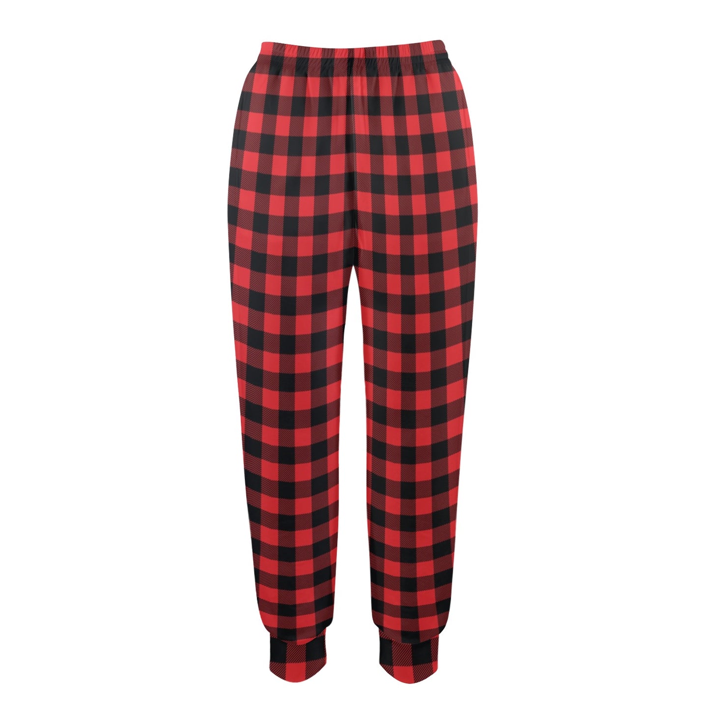 Red Black Buffalo Tartan Plaid Pattern Women's Casual Track Pants