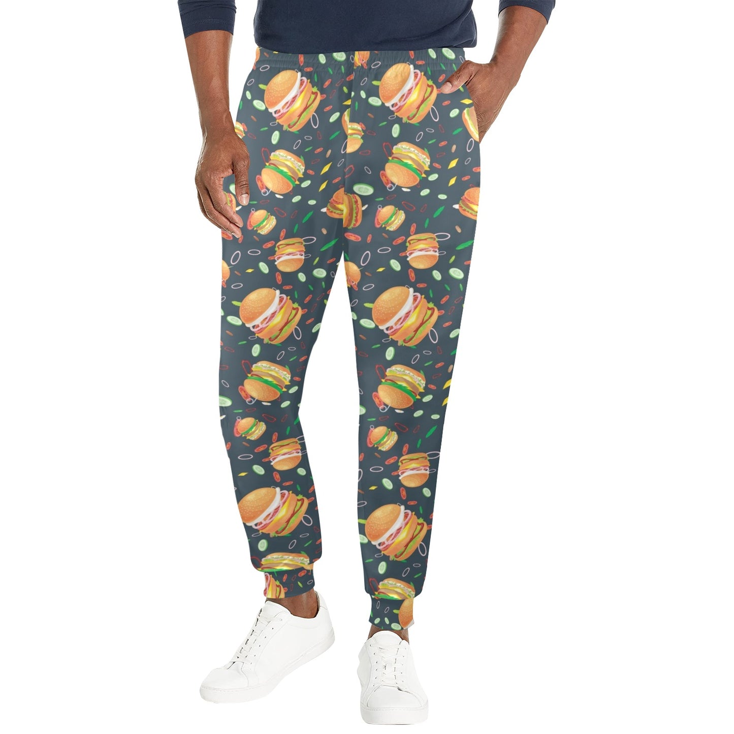 hamburger Design Print Pattern JJ0314 Men's Casual Track Pants