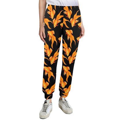 Goldfish Pattern Print Design 03 Women's Casual Track Pants
