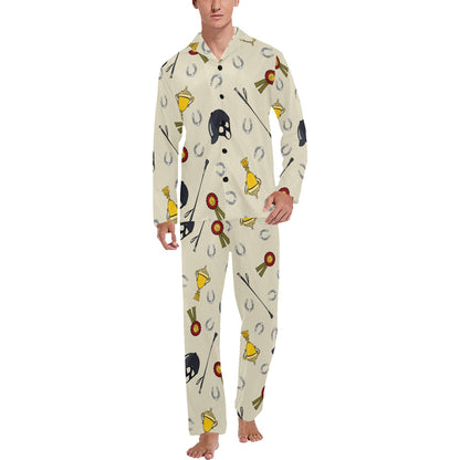 Equestrian Horseshoe Equipment Men's Long Pajama Set