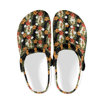 Hawaiian Flower Hula Hibiscus Print Unisex Clogs Shoes