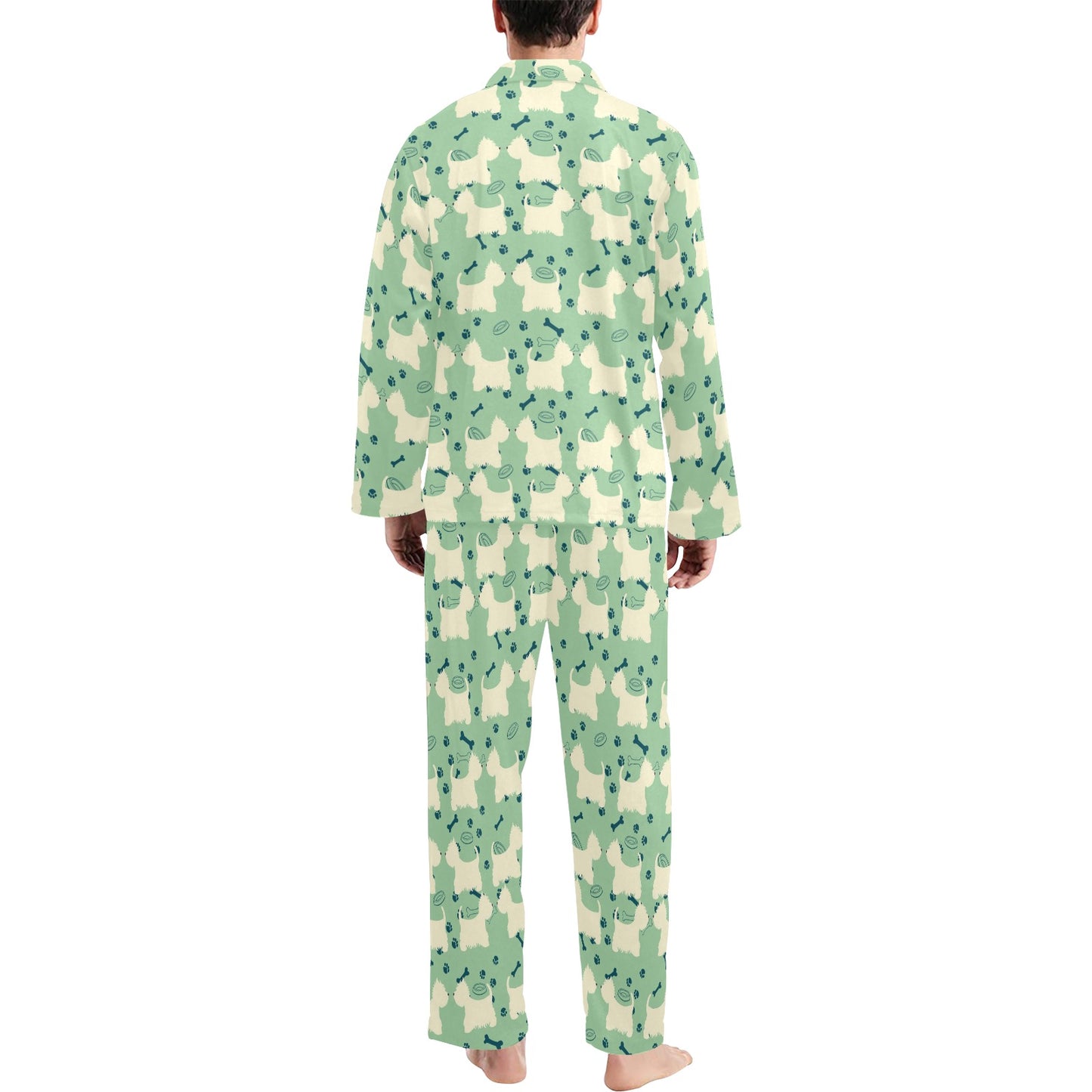 Scottish Terriers Print Design LKS302 Men's Long Pajama Set