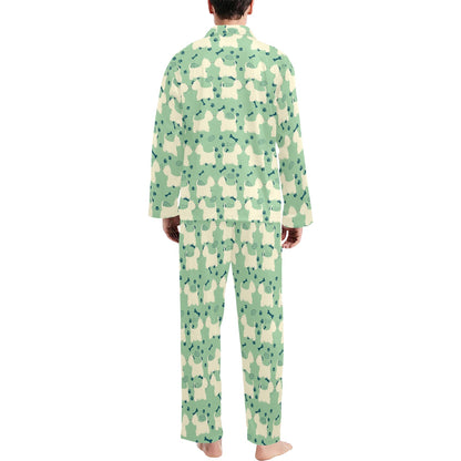 Scottish Terriers Print Design LKS302 Men's Long Pajama Set