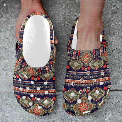 Ethnic Geometric Print Pattern Unisex Clogs Shoes