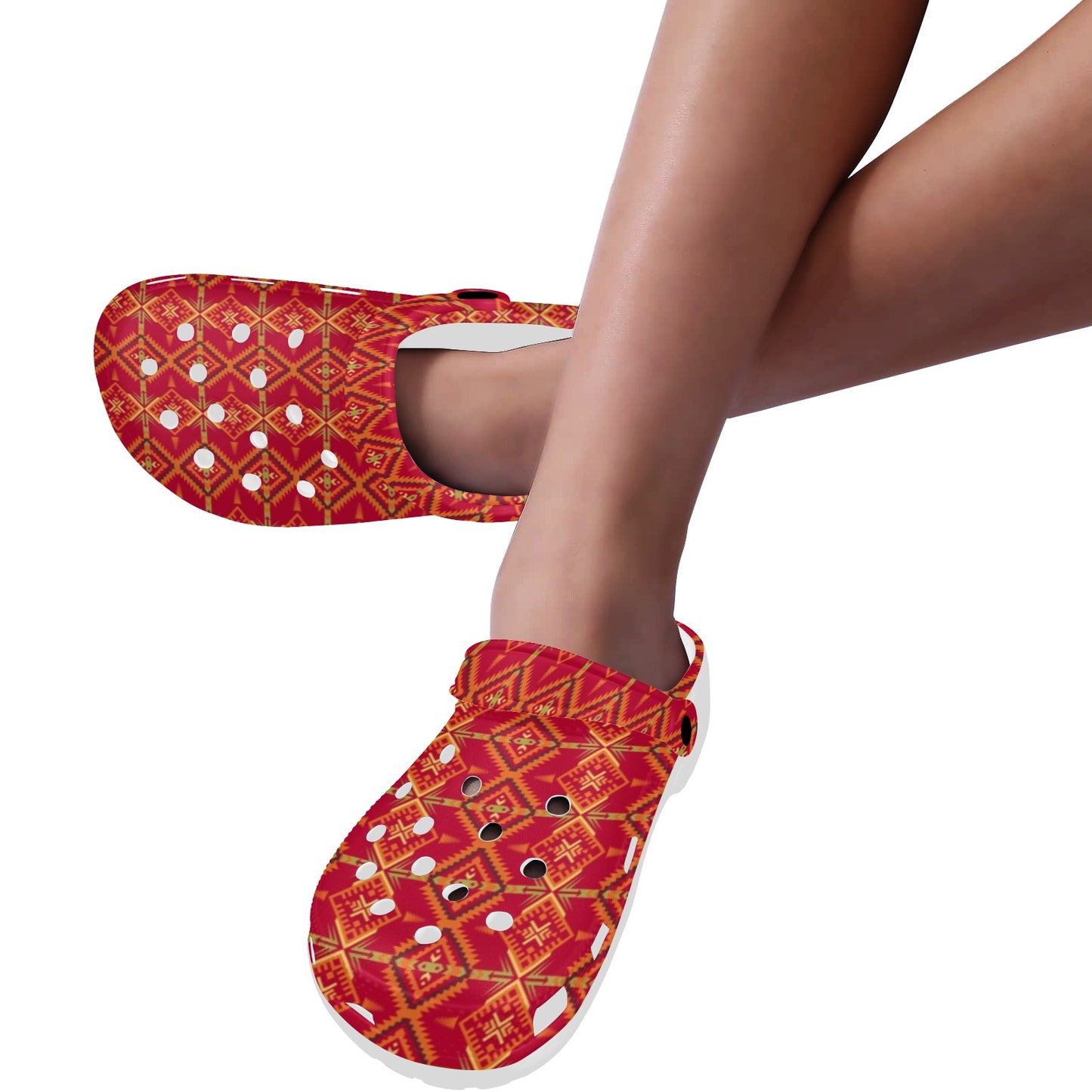 Southwest Aztec Design Themed Print Unisex Clogs Shoes
