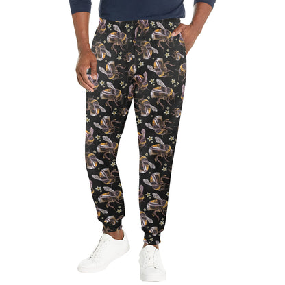 Bee Pattern Print Design 04 Men's Casual Track Pants