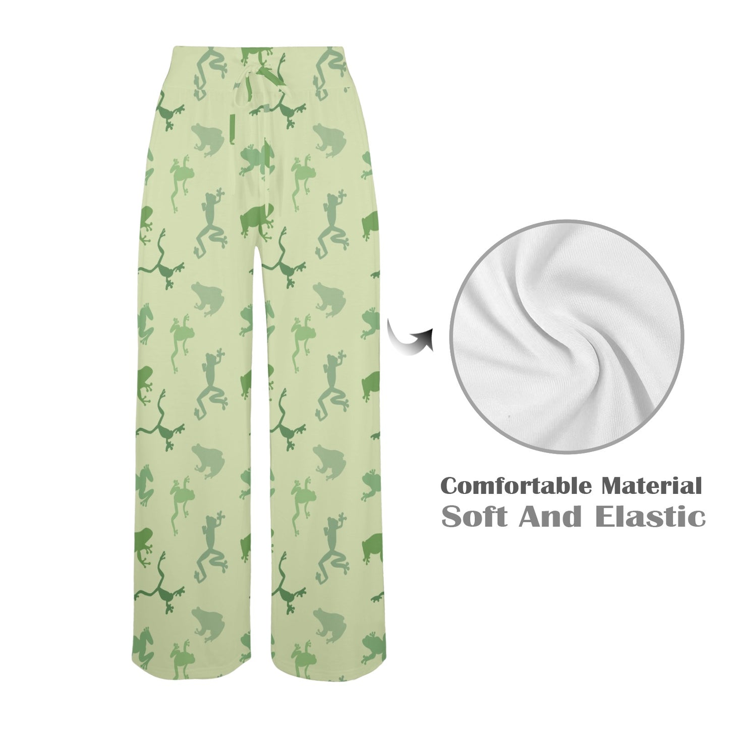 frog Design Print Pattern JJ0231 Women's Wide Leg Lounge Pants