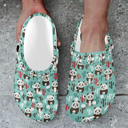 Panda Bear Cute Themed Print Unisex Clogs Shoes
