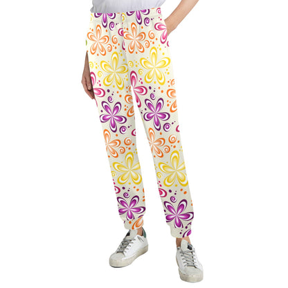 Flower Power Colorful Design Print Women's Casual Track Pants