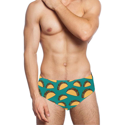 Taco Pattern Print Design TC07 Men's Swimming Briefs