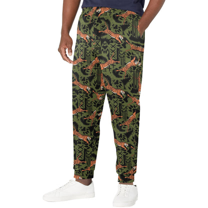 Tiger Pattern Print Design LKS303 Men's Casual Track Pants