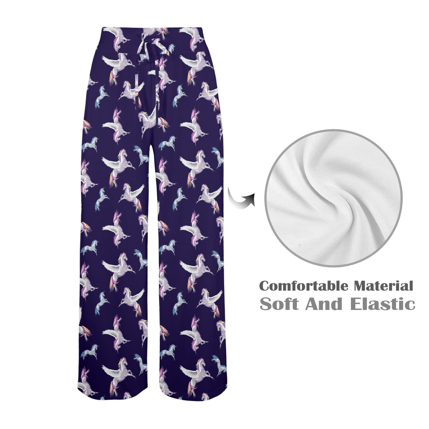 Pegasus Pattern Print Design 02 Women's Wide Leg Lounge Pants