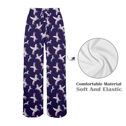 Pegasus Pattern Print Design 02 Women's Wide Leg Lounge Pants