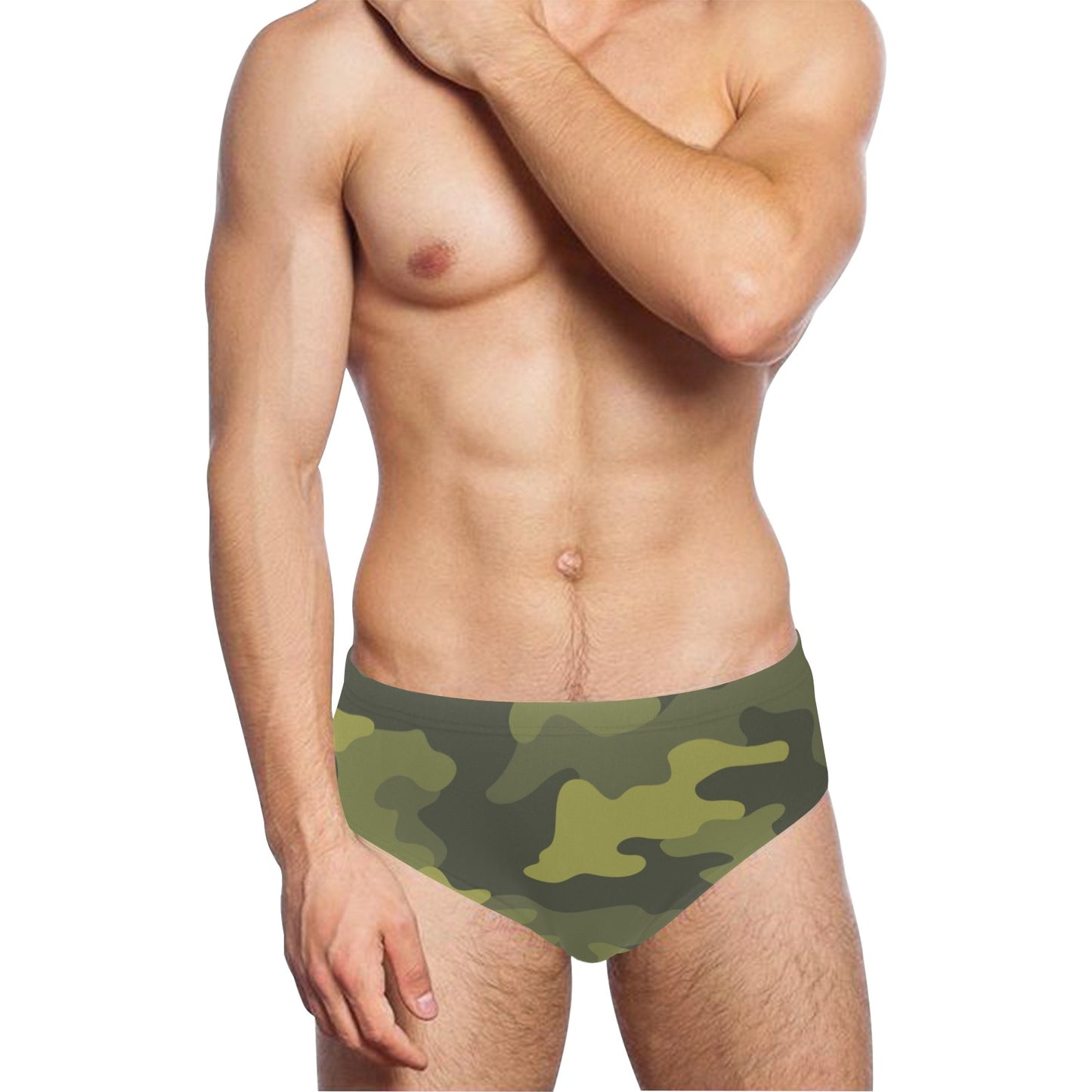 Military Camouflage Pattern Print Design 02 Men's Swimming Briefs