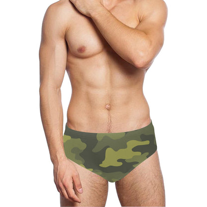 Military Camouflage Pattern Print Design 02 Men's Swimming Briefs