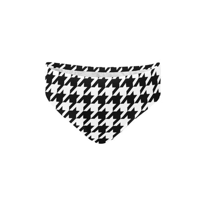 Houndstooth Black White Pattern Print Design 05 Men's Swimming Briefs