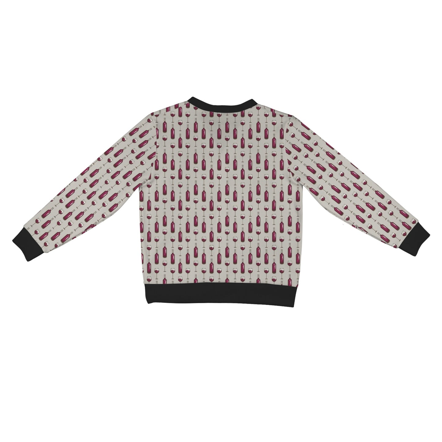 Wine Bottle Pattern Print Women's Cardigan