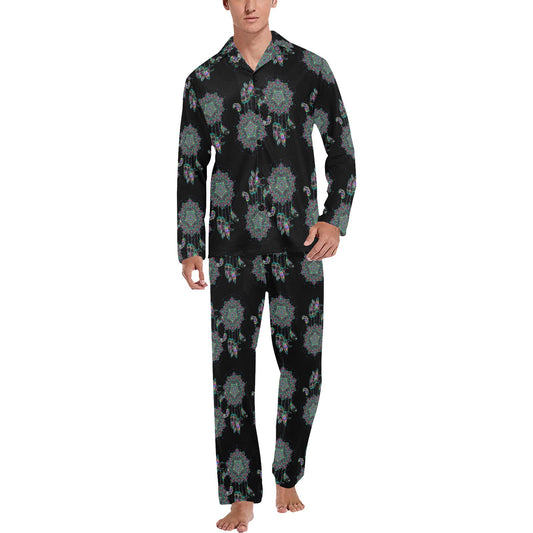 Dream Catcher Colorful Hand Draw Men's Long Pajama Set