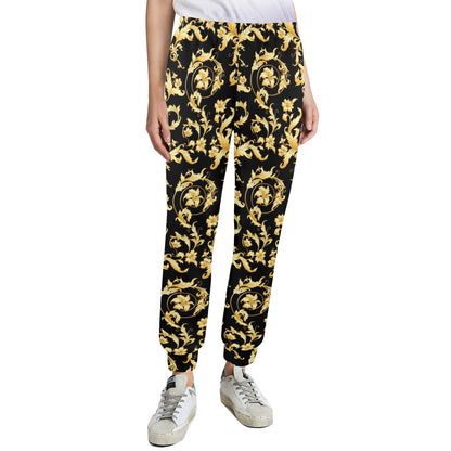 Baroque Golden Pattern Print Design 04 Women's Casual Track Pants