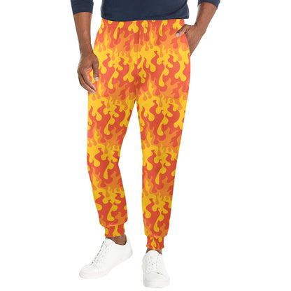 flame Design Print Pattern JJ0175 Men's Casual Track Pants