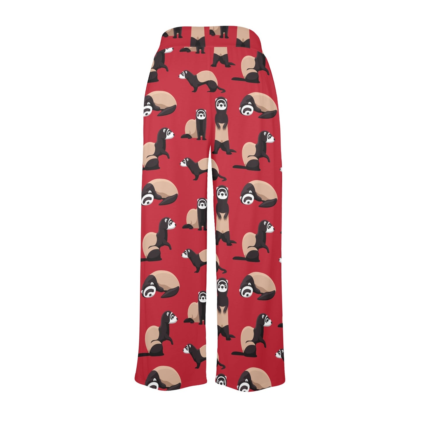 Ferret Pattern Print Design 02 Women's Wide Leg Lounge Pants