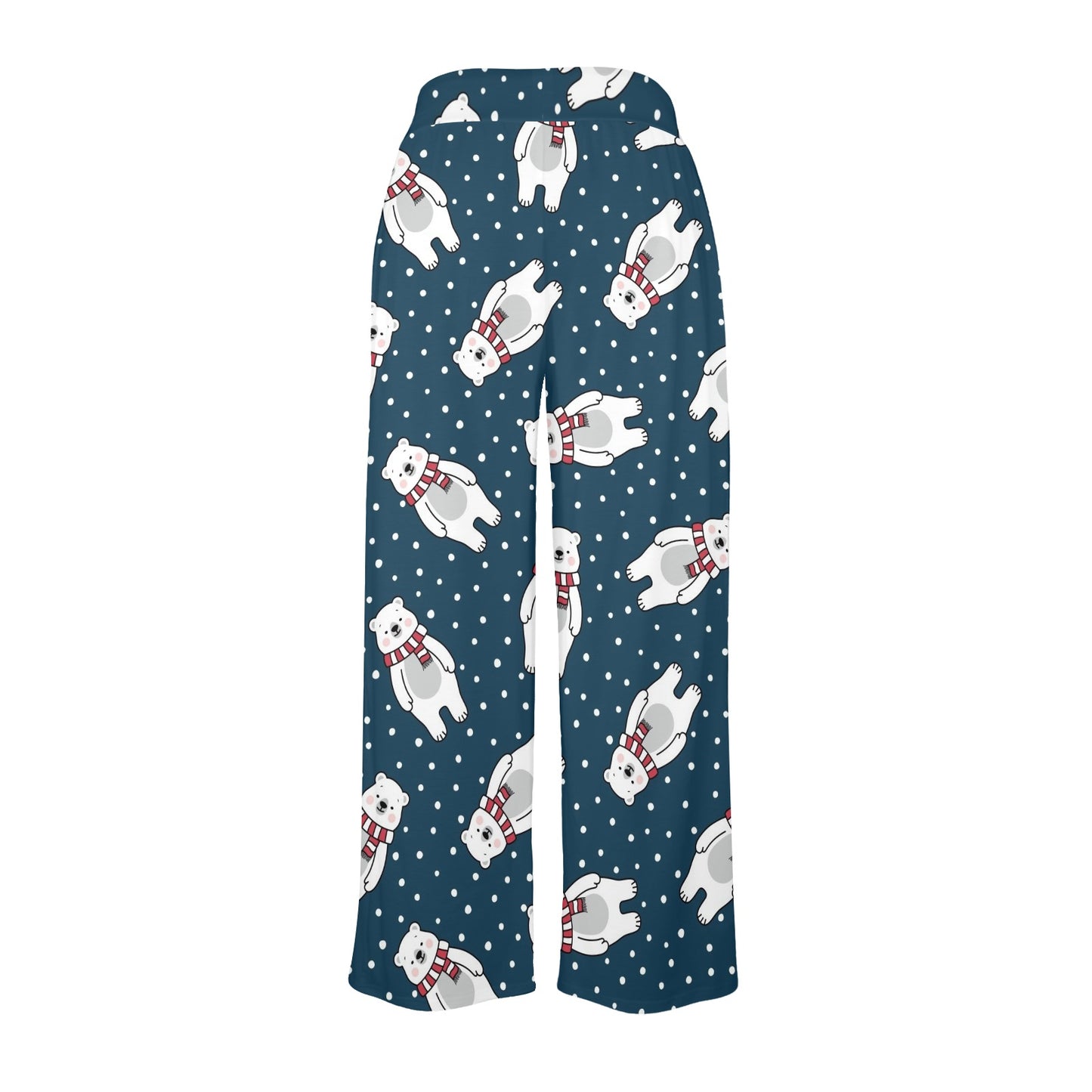 Polar Bear Pattern Print Design PB05 Women's Wide Leg Lounge Pants