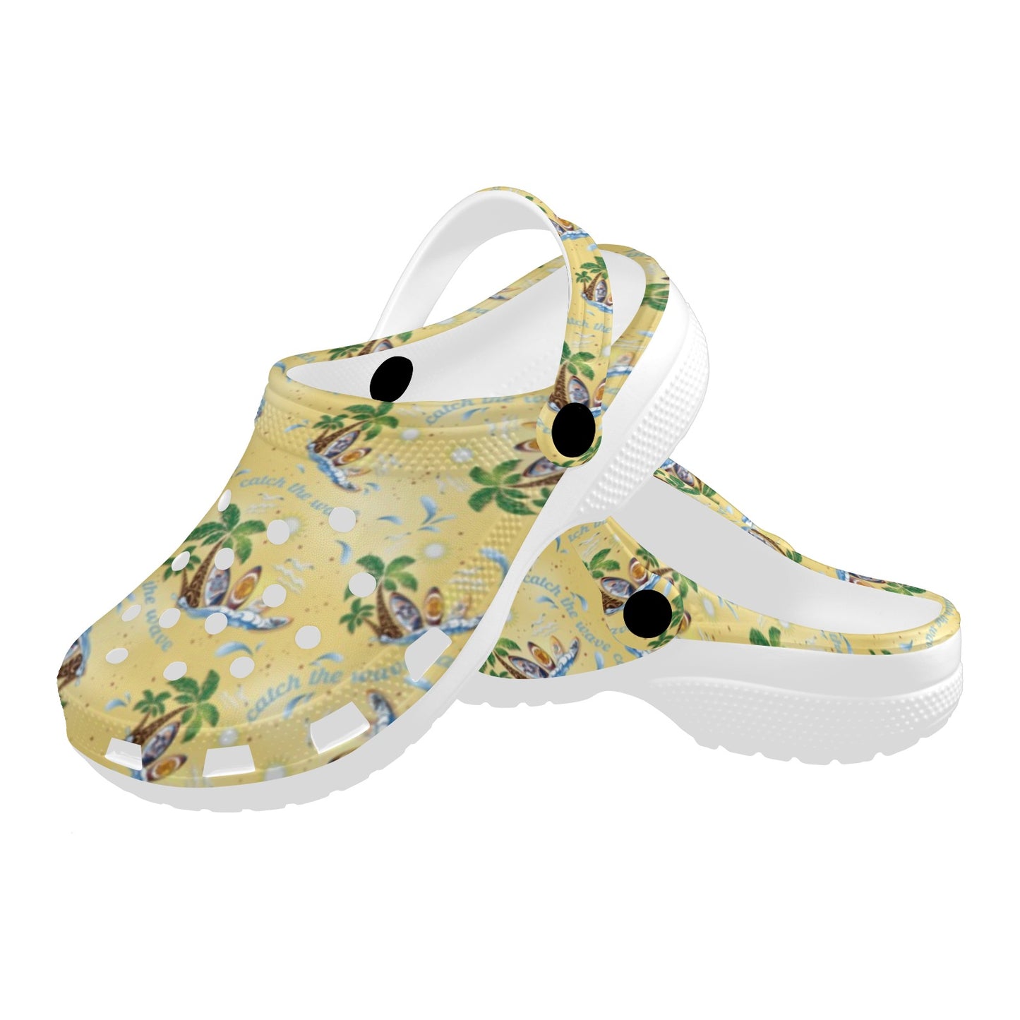 Surf Catch the Wave Design Unisex Clogs Shoes