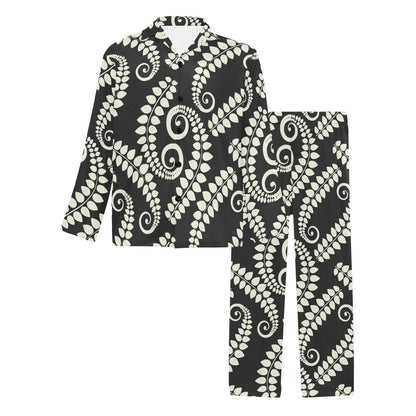 Fern Leave Print Pattern Men's Long Pajama Set