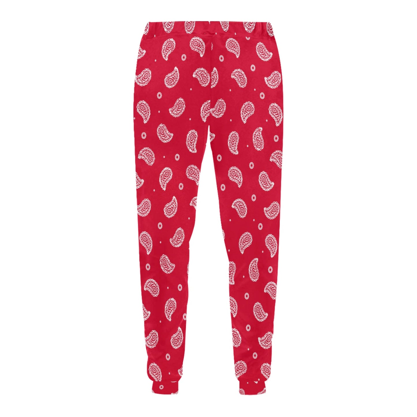Bandana Red Paisley Print Design LKS305 Men's Sweatpants