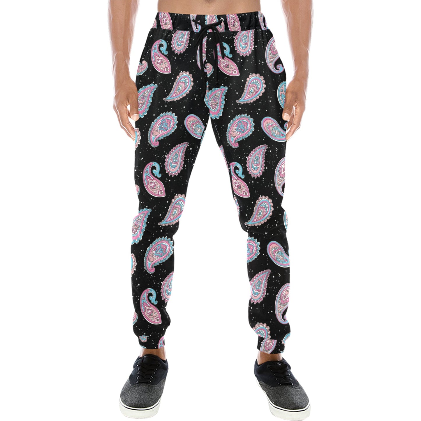 Paisley Pink Design Mandala Print Men's Sweatpants