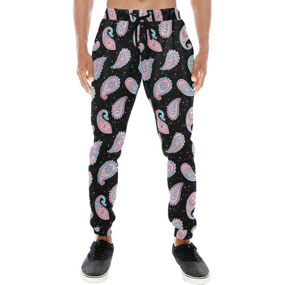 Paisley Pink Design Mandala Print Men's Sweatpants
