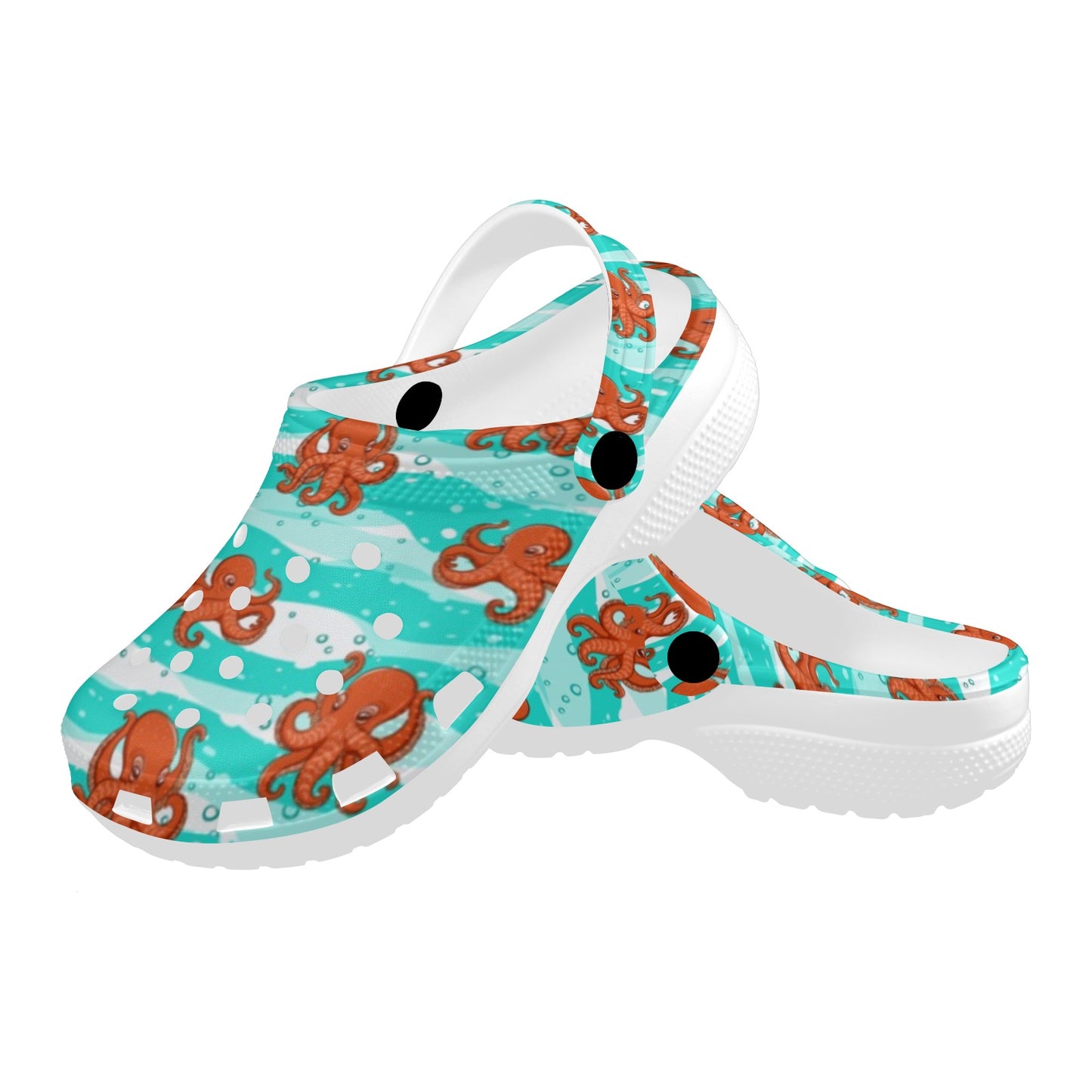 Octopus Cute Design Print Themed Unisex Clogs Shoes