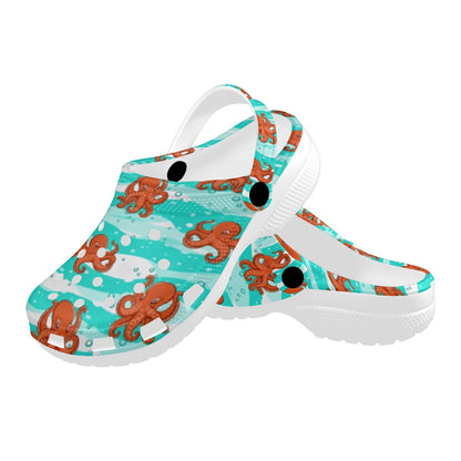 Octopus Cute Design Print Themed Unisex Clogs Shoes