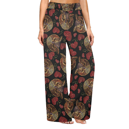 Owl Pattern Print Design A08 Women's Wide Leg Lounge Pants