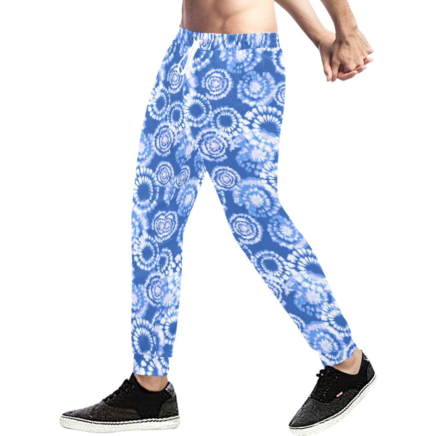 Tie Dye Blue Design Print Men's Sweatpants