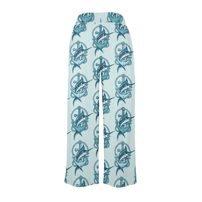 Swordfish Pattern Print Design 03 Women's Wide Leg Lounge Pants